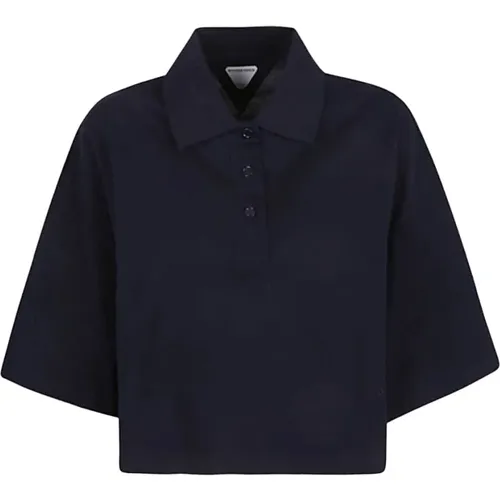 Blaue Bestickte T-Shirts und Polos , Damen, Größe: XS - Bottega Veneta - Modalova