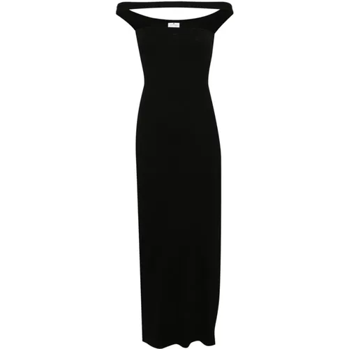 Schwarzes Geripptes Kleid 90er Stil,Maxi Dresses - Courrèges - Modalova