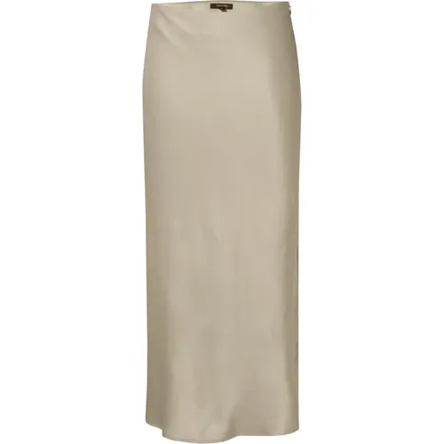 Satin Flared Midi Skirt , Damen, Größe: L - comma - Modalova