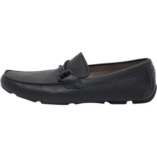 Pre-owned Leather flats , male, Sizes: 9 1/2 UK - Salvatore Ferragamo Pre-owned - Modalova