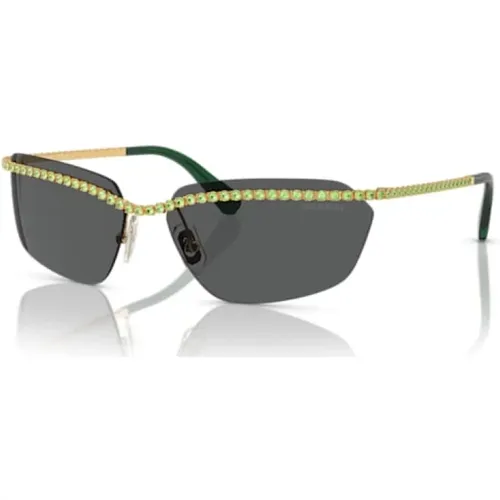 Gold Sunglasses for Everyday Use , female, Sizes: 64 MM - Swarovski - Modalova