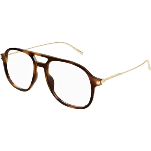 Stylish Pilot Optical Tortoise Glasses , unisex, Sizes: M/L - Saint Laurent - Modalova