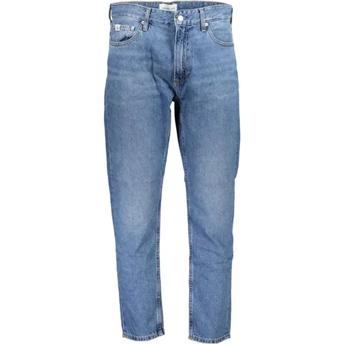 Faded Effect Denim Jeans with Logo Detail , male, Sizes: W29, W32, W28 - Calvin Klein - Modalova