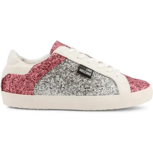 Glitzer Sneakers, Frühling/Sommer Kollektion , Damen, Größe: 37 EU - Love Moschino - Modalova