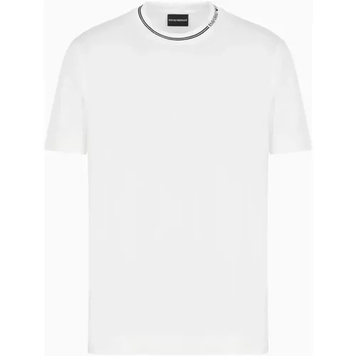 T-Shirt mit Logo-Akzent in Weiß , Herren, Größe: 2XL - Emporio Armani - Modalova