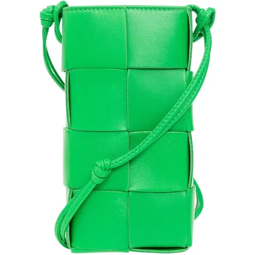 Leather phone pouch , female, Sizes: ONE SIZE - Bottega Veneta - Modalova