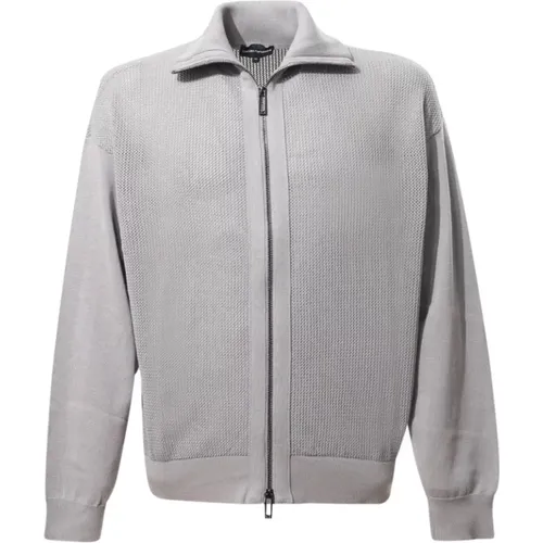 Sweaters Grey , male, Sizes: L, S, XL, M - Emporio Armani - Modalova