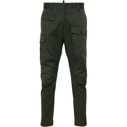 Waldgrüne Cargo Hose , Herren, Größe: S - Dsquared2 - Modalova