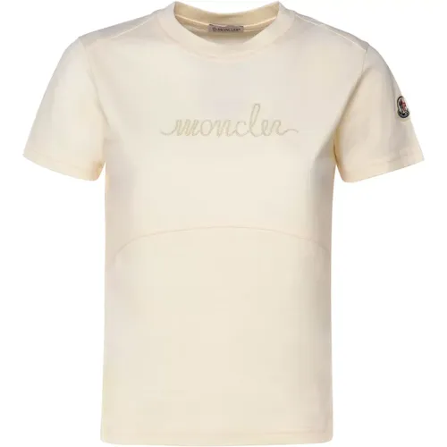 Cotton Jersey Crew Neck T-shirt , female, Sizes: M, S, XS - Moncler - Modalova