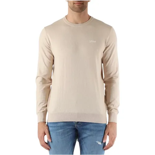 Cotton and silk crewneck sweater , male, Sizes: M, XL, 2XL, L - Guess - Modalova