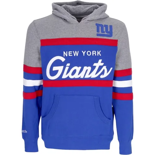 NFL Headcoach Hoodie Neygia Royal , Herren, Größe: S - Mitchell & Ness - Modalova