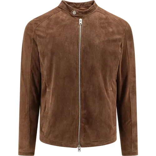 Leather Jacket with Zipper , male, Sizes: 2XL - Dfour - Modalova