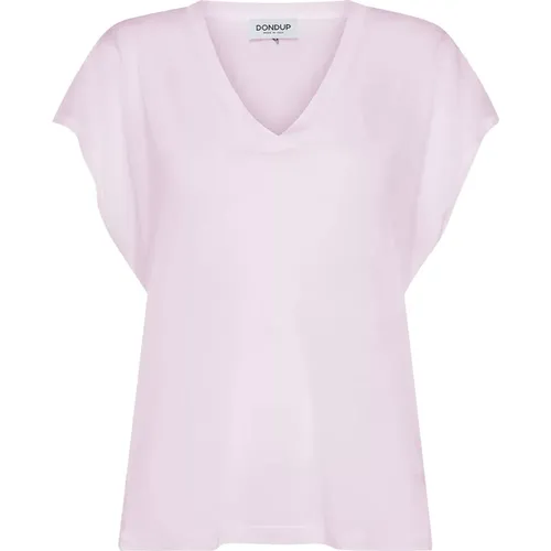 V-Ausschnitt T-Shirt , Damen, Größe: M - Dondup - Modalova