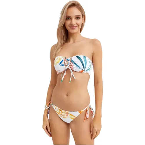 Abstrakter Bandeau Bikini Top mit Frontbindung - Charo Ruiz Ibiza - Modalova