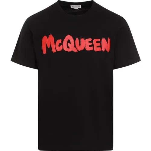 Crew Neck Logo T-Shirt , male, Sizes: XL, L, S - alexander mcqueen - Modalova