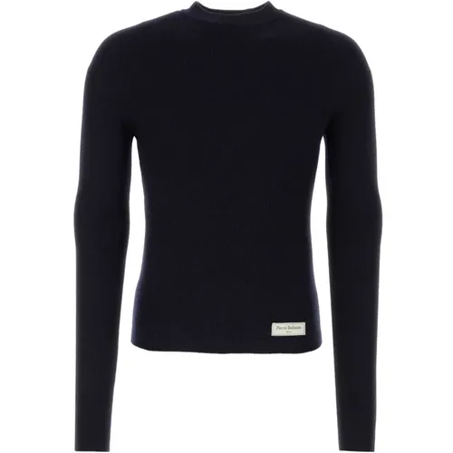 Navy Wool Pullover , male, Sizes: 2XL, XL, 3XL, L, M - Balmain - Modalova