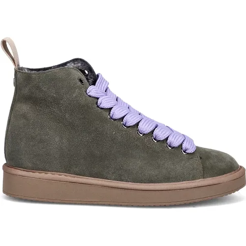 Suede Ankle Boot with Lilac Laces , female, Sizes: 4 UK - Panchic - Modalova