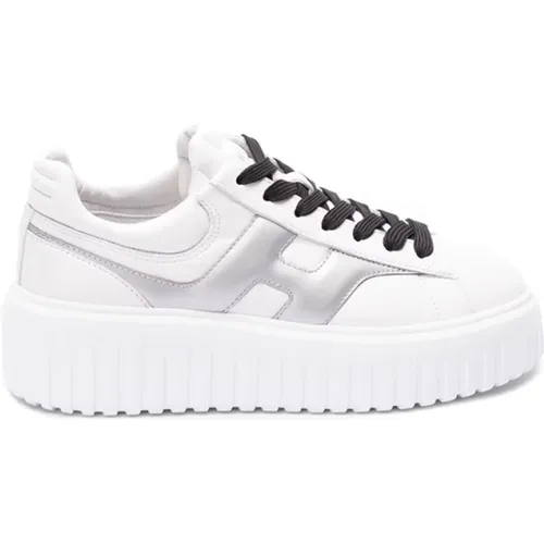 Silber Streifen Weiße Sneakers Damen , Damen, Größe: 43 EU - Hogan - Modalova