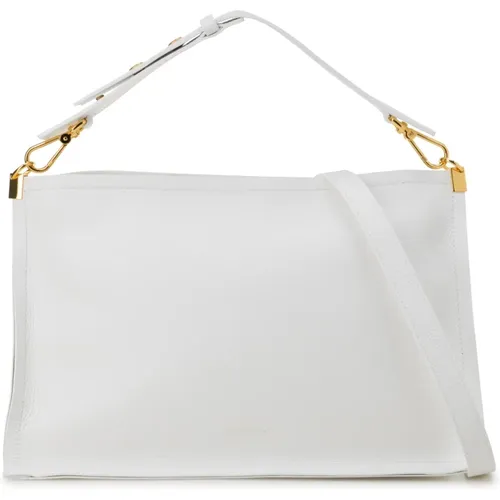 Weiße Lederhandtasche mit Verstellbarem Riemen,Bags - Coccinelle - Modalova