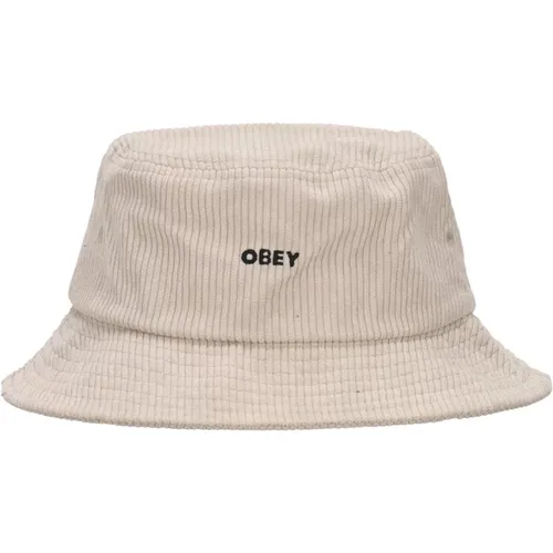 Bold Cord Bucket Hat Unbleached , male, Sizes: ONE SIZE - Obey - Modalova