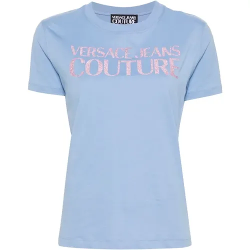Clear Logo T-shirt , female, Sizes: M, S, XS, 2XS, L - Versace Jeans Couture - Modalova
