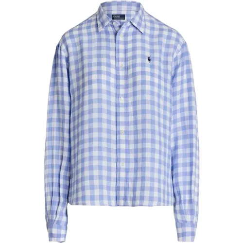Checkered Linen Shirt , female, Sizes: S, 2XS - Ralph Lauren - Modalova