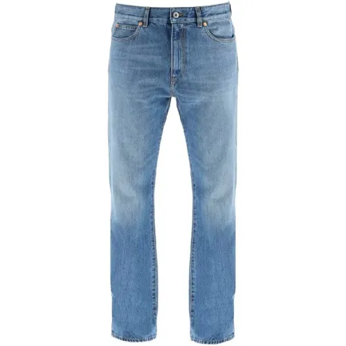 Baumwoll-Denim-Jeans mit Gürtelschlaufen - Valentino - Modalova