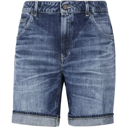 Denim Cotton Shorts Zip Closure Pockets , male, Sizes: W32, W33, W30, W35, W38, W31, W34, W36 - Dondup - Modalova
