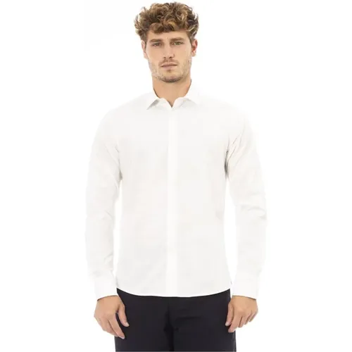 Weißes Baumwollknopfhemd für Männer , Herren, Größe: 2XL - Baldinini - Modalova