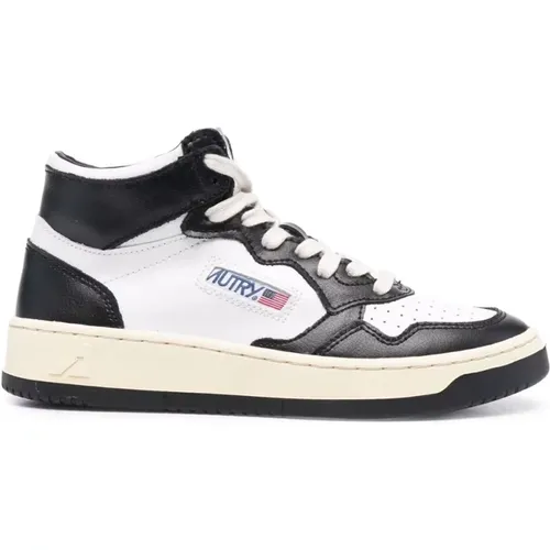 Medalist Mid Bicolor Leather High Top Sneakers , female, Sizes: 4 UK - Autry - Modalova