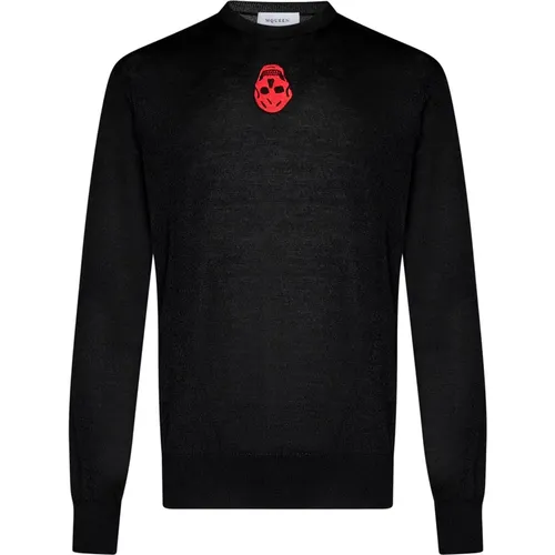 Sweater with Red Skull Embroidery , male, Sizes: M, S, L - alexander mcqueen - Modalova