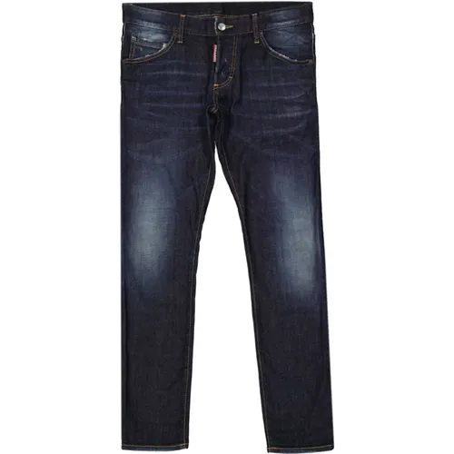 Denim Jeans Front Button Closure - Dsquared2 - Modalova