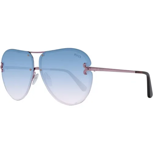 Rose Aviator Sonnenbrille Blaue Verlaufsgläser , Damen, Größe: ONE Size - EMILIO PUCCI - Modalova