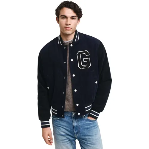 Cord Varsity Jacke mit Rippbündchen - Gant - Modalova