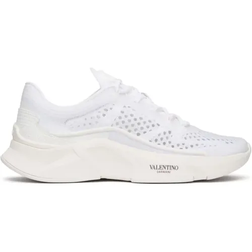 Weiße Mesh-Sneakers Dicke Sohle , Damen, Größe: 37 EU - Valentino Garavani - Modalova