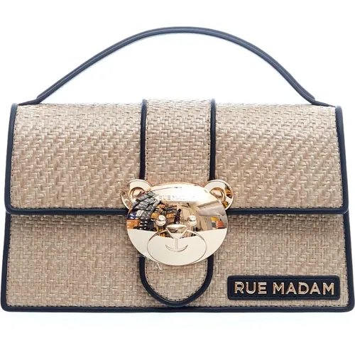 Black Handbag with Teddy Logo , female, Sizes: ONE SIZE - Rue Madam - Modalova