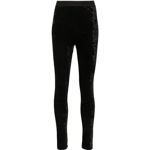 Samt Logo Taillenband Leggings , Damen, Größe: XS - Versace Jeans Couture - Modalova