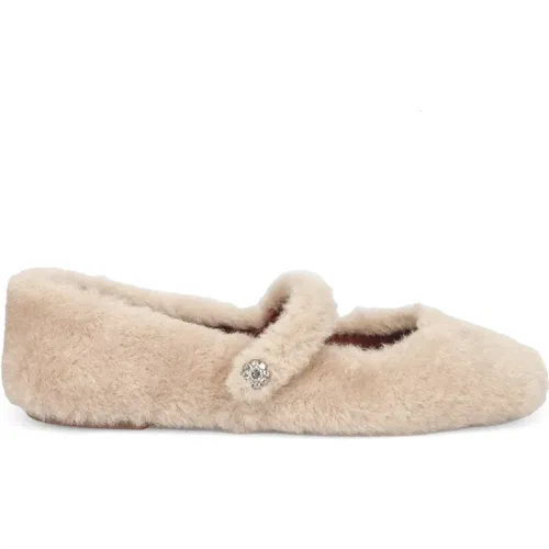 Eco-Fur Flat Shoes in , female, Sizes: 5 UK, 3 UK, 4 UK, 7 UK - Bibi Lou - Modalova