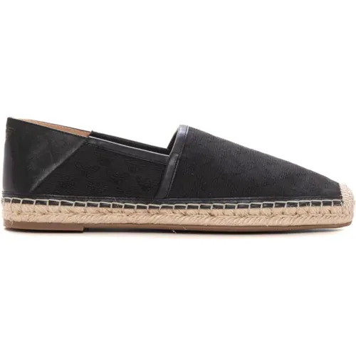 Logo Espadrillas Leather Canvas Non-Slip , male, Sizes: 11 UK, 7 UK, 8 UK, 10 UK, 9 UK - Emporio Armani - Modalova