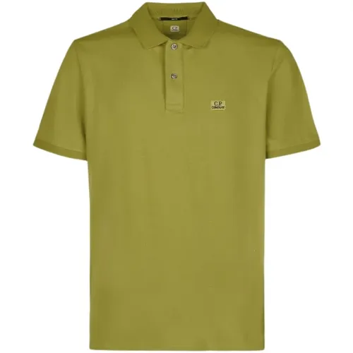 Slim Fit Logo Polo in Moss , male, Sizes: M, L - C.P. Company - Modalova