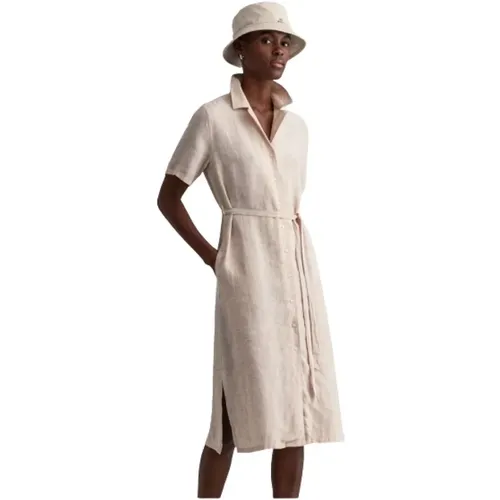 Linen Chambray Shirt Dress , female, Sizes: XS, S, M - Gant - Modalova