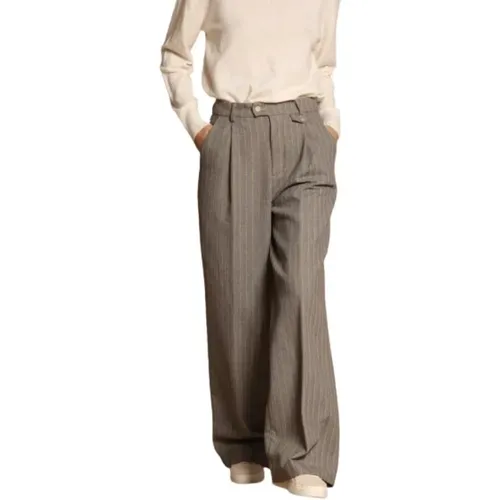 Beige Chino Hose mit Lurex Streifen , Damen, Größe: L - Mason's - Modalova