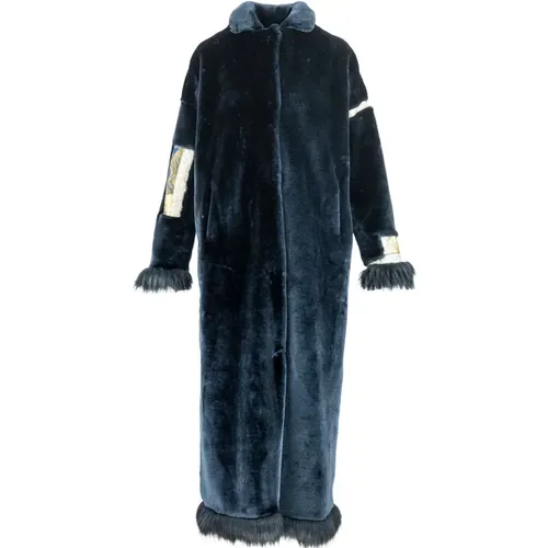 Long Gustav faux fur coat , female, Sizes: S, L, M, XL - Fortini - Modalova
