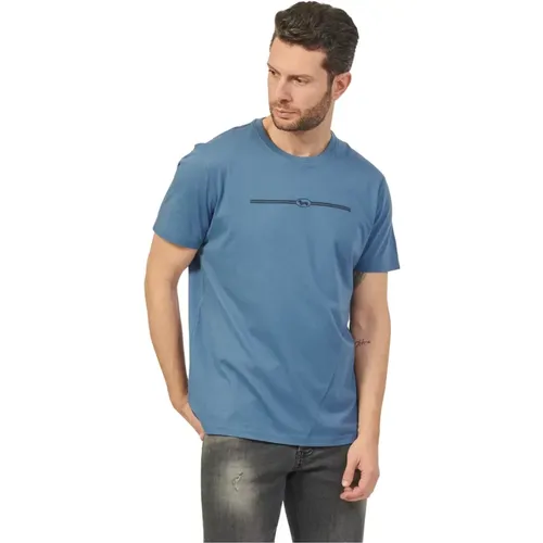 Men's 100% Cotton T-shirt with 3D Logo , male, Sizes: 2XL, 3XL, XL - Harmont & Blaine - Modalova