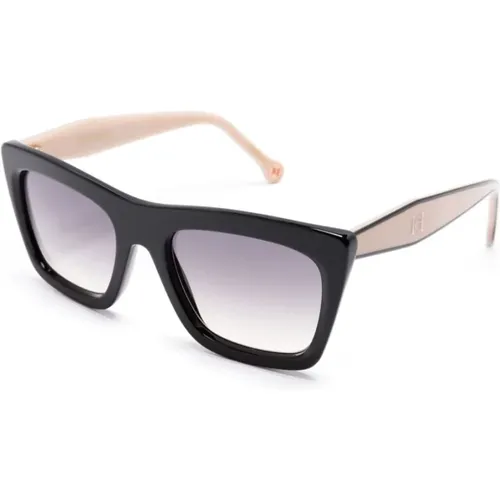 Schwarze Sonnenbrille mit Original-Etui , Damen, Größe: 53 MM - Carolina Herrera - Modalova