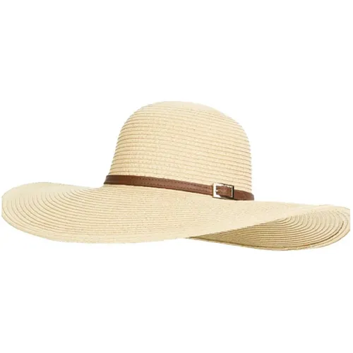 Jemima Cream/Tan Wide Brimmed Hat , female, Sizes: ONE SIZE - Melissa Odabash - Modalova