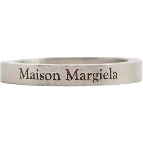 Gravierte Logo Silberring , unisex, Größe: ONE Size - Maison Margiela - Modalova