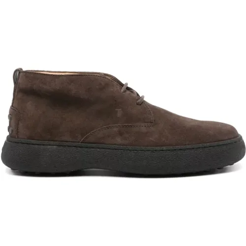 Suede Lace-up Boots , male, Sizes: 10 UK - TOD'S - Modalova