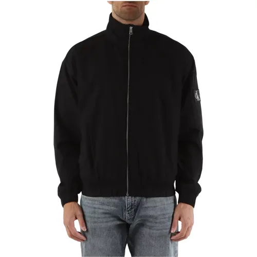 Baumwolljacke mit Logo-Patch-Ärmel , Herren, Größe: 3XL - Calvin Klein Jeans - Modalova