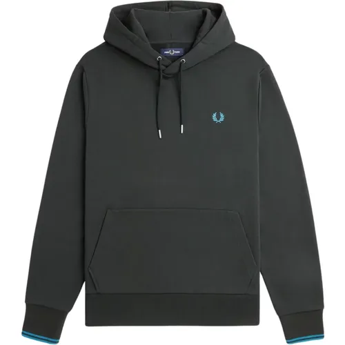 Grüner Tipped Hooded Sweatshirt Top , Herren, Größe: 2XL - Fred Perry - Modalova